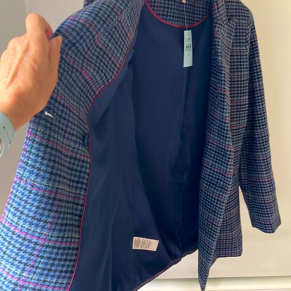 NWT LOFT Size 2 Petite Houndstooth Structured Double
Breasted Blazer - Picture 4 of 7